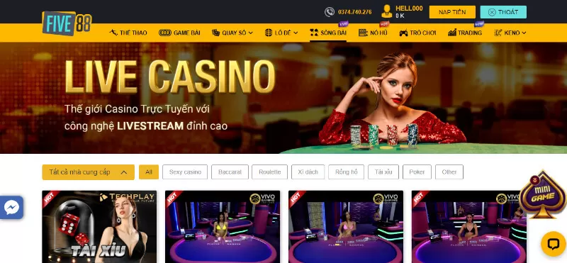 game sòng bài live casino